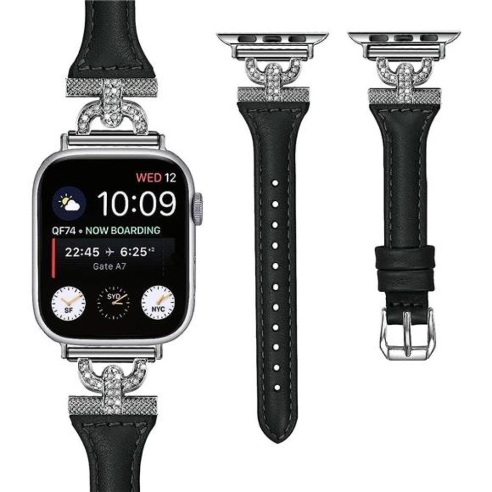 NEW Black/Silver Rhinestone Apple Watch Band